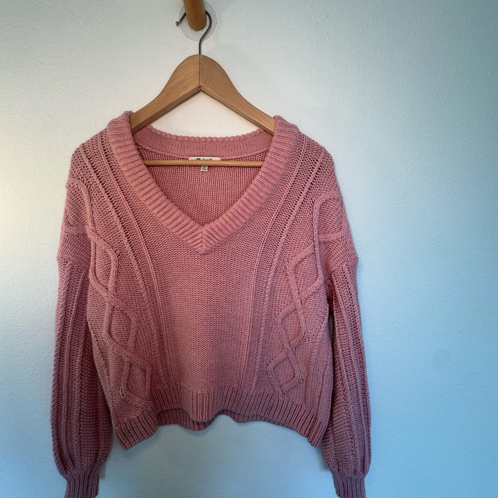 Madewell Dusty Rose V-Neck Sweater